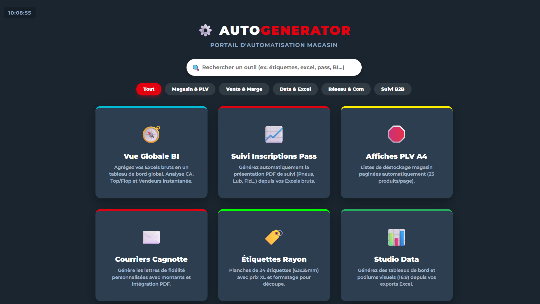 Portail métier AutoGenerator